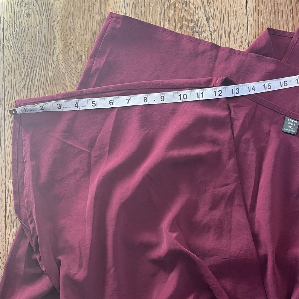 SHEIN Burgundy Midi Dress wrap - Picture 6 of 8